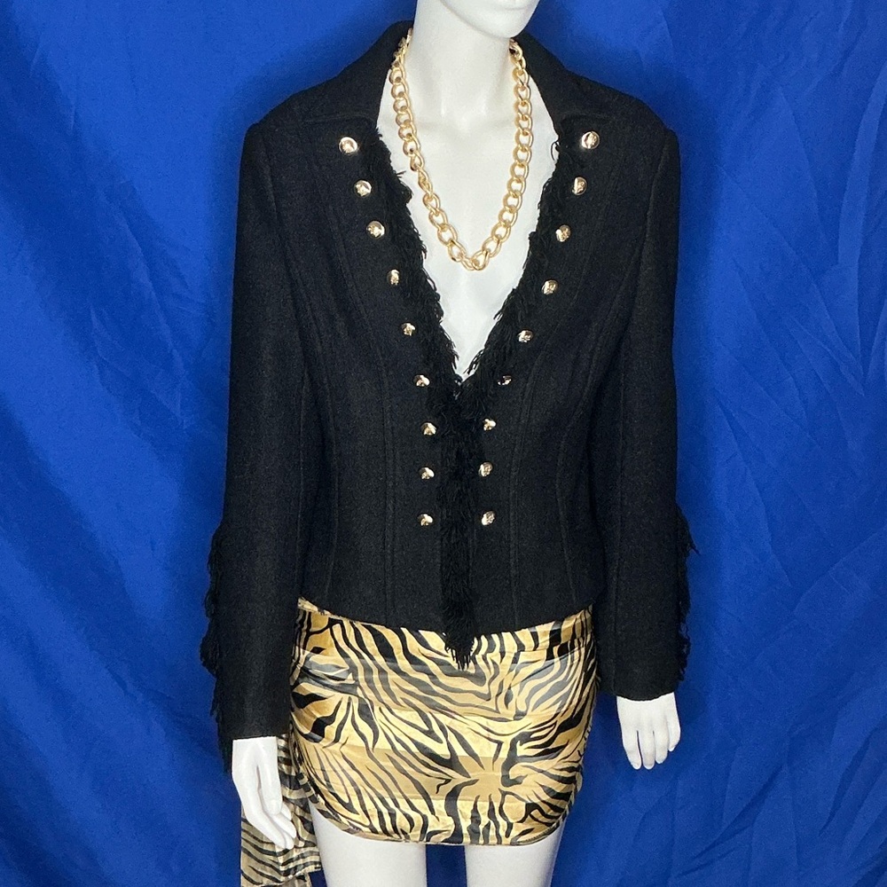 Insight Black Blazer with Gold Accents